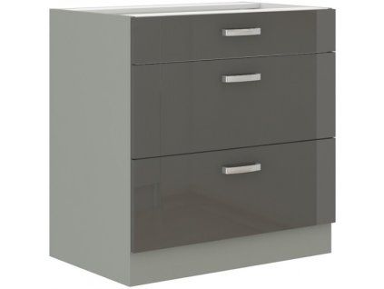 Kuchyňská skříňka Grey - dolní 80 D 3S šuplíková PREMIUM BOX
