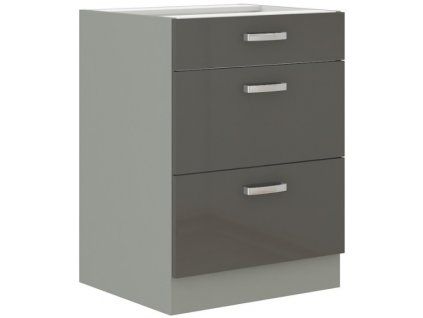 Kuchyňská skříňka Grey - dolní 60 D 3S šuplíková PREMIUM BOX