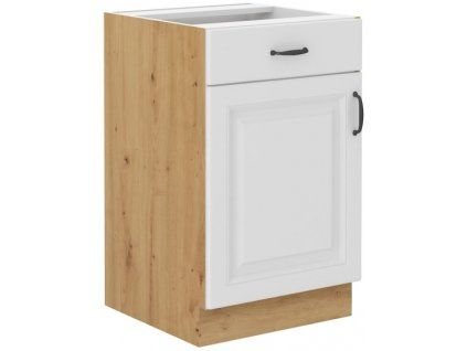 Kuchyňská skříňka Stilo WHAR - dolní 50 D 1F 1S dvířka + šuplík, bílá + Artisan