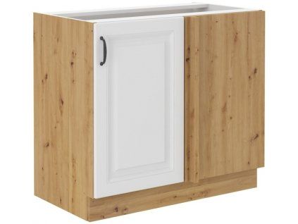 Kuchyňská skříňka Stilo WHAR - dolní rohová maskovnice 105 ND 1F, bílá + Artisan