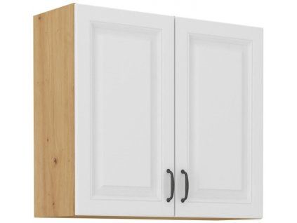Kuchyňská skříňka Stilo WHAR - horní 80 G-72 2F, bílá + Artisan