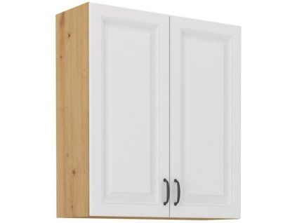 Kuchyňská skříňka Stilo WHAR - horní 80 G-90 2F, bílá + Artisan