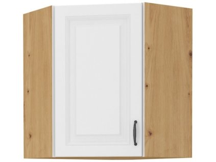 Kuchyňská skříňka Stilo WHAR - horní rohová 60x60 GN-72 1F (45°), bílá + Artisan