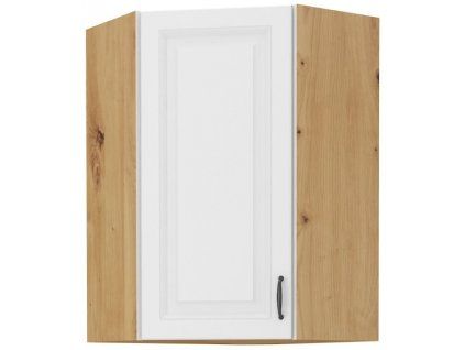 Kuchyňská skříňka Stilo WHAR - horní rohová 60x60 GN-90 1F (45°), bílá + Artisan