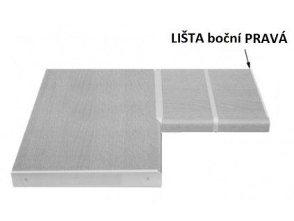 Lišta BOČNÍ PRAVÁ k pracovní desce 38 mm