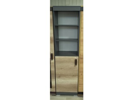 Regál Petr P5/50 cm levý, šedá/dub Canyon - SKLADEM 1 ks