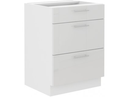 Kuchyňská skříňka Lara White - dolní 60 D 3S šuplíková QUADRO