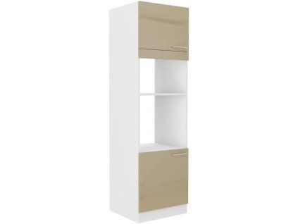 Kuchyňská skříňka Lara Cappucino - 60 DPM-210 2F sloupek se zabudovanou troubou a mikrovlnkou, dvířka