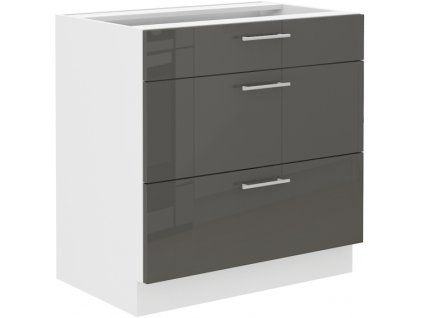 Kuchyňská skříňka Lara Grey - dolní 80 D 3S šuplíková QUADRO
