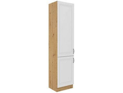 Kuchyňská skříňka Stilo WHAR - 40 DK-210 2F potravinová, bílá + Artisan