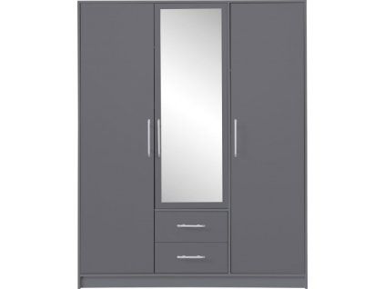 Šatní skříň Smart SRL 2 antracit - se zrcadlem