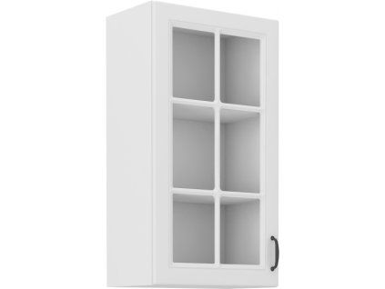 Kuchyňská skříňka Stilo WHWH - horní vitrína 40 GS-90 1F, bílá + bílá