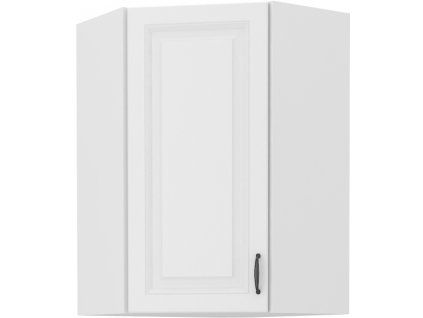 Kuchyňská skříňka Stilo WHWH - horní rohová 60x60 GN-90 1F (45°), bílá + bílá