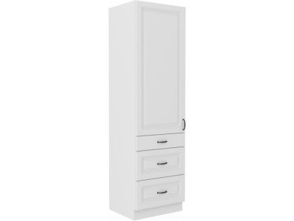 Kuchyňská skříňka Stilo WHWH - 60 DKS-210 3S 1F potravinová se šuplíky, bílá + bílá