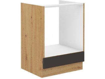 Kuchyňská skříňka Stilo GRAR - dolní 60 D GAZ pro vestavný sporák, grafit + Artisan