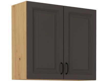 Kuchyňská skříňka Stilo GRAR - horní 80 G-72 2F, grafit + Artisan
