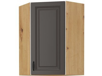 Kuchyňská skříňka Stilo GRAR - horní rohová 60x60 GN-90 1F (45°), grafit + Artisan