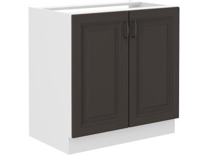 Kuchyňská skříňka Stilo GRWH - dolní 80 ZL 2F dřezová, grafit + bílá