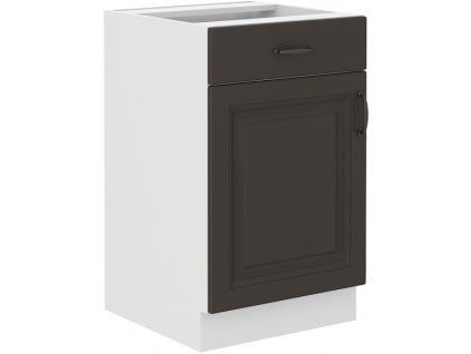 Kuchyňská skříňka Stilo GRWH - dolní 50 D 1F 1S dvířka + šuplík, grafit + bílá