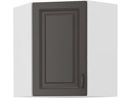 Kuchyňská skříňka Stilo GRWH - horní rohová 60x60 GN-72 1F (45°), grafit + bílá