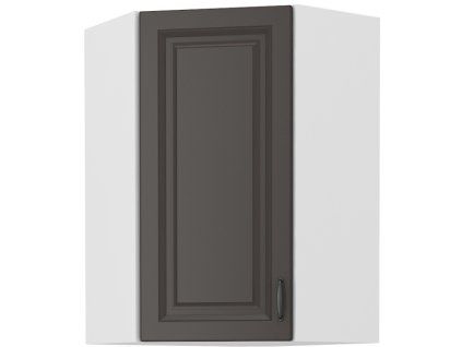 Kuchyňská skříňka Stilo GRWH - horní rohová 60x60 GN-90 1F (45°), grafit + bílá