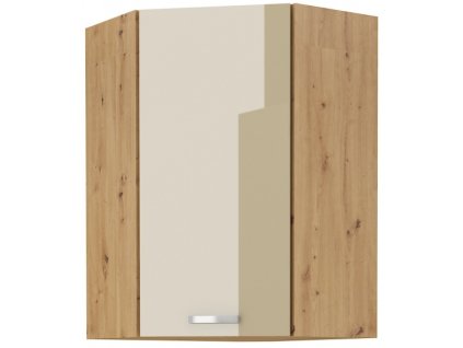 Kuchyňská skříňka Artisan cappucino lesk - horní rohová 60x60 GN-90 1F (°45)