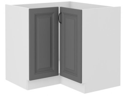 Kuchyňská skříňka Stilo DustGRWH - dolní rohová 90x90 DN 1F, Dust Grey + bílá