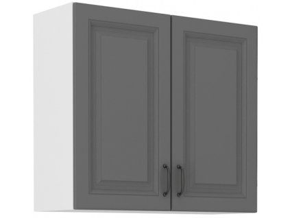 Kuchyňská skříňka Stilo DustGRWH - horní 80 G-72 2F, Dust Grey + bílá