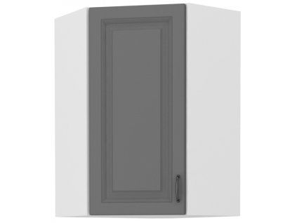 Kuchyňská skříňka Stilo DustGRWH - horní rohová 60x60 GN-90 1F (45°), Dust Grey + bílá