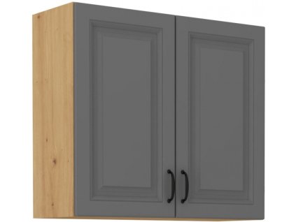 Kuchyňská skříňka Stilo DustGRAR - horní 80 G-72 2F, Dust Grey + Artisan
