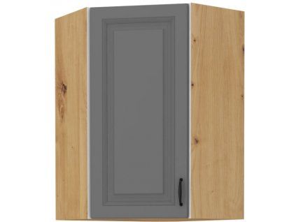 Kuchyňská skříňka Stilo DustGRAR - horní rohová 60x60 GN-90 1F (45°), Dust Grey + Artisan