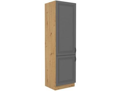 Kuchyňská skříňka Stilo DustGRAR - 60 DK-210 2F potravinová, Dust Grey + Artisan