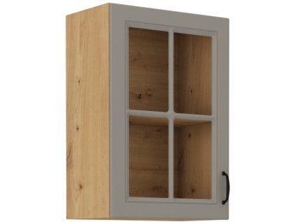 Kuchyňská skříňka Stilo ClayGRAR - horní vitrína 40 GS-72 1F, Clay Grey + Artisan