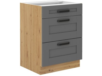 Kuchyňská skříňka Luna DustGRAR - dolní 60 D 3S šuplíková PREMIUM BOX
