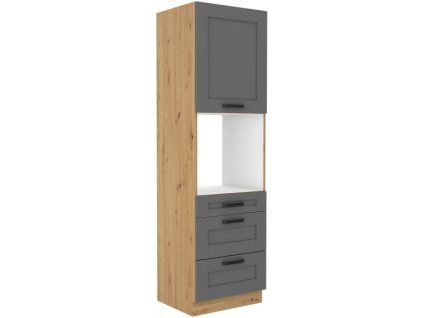 Kuchyňská skříňka Luna DustGRAR - 60 DPS-210 3S 1F sloupek se zabudovanou troubou, šuplíkový PREMIUM BOX