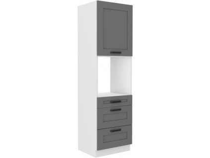 Kuchyňská skříňka Luna DustGRWH - 60 DPS-210 3S 1F sloupek se zabudovanou troubou, šuplíkový PREMIUM BOX