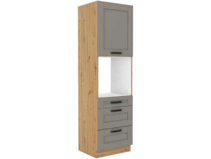 Kuchyňská skříňka Luna ClayGRAR - 60 DPS-210 3S 1F sloupek se zabudovanou troubou, šuplíkový PREMIUM BOX