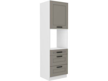 Kuchyňská skříňka Luna ClayGRWH - 60 DPS-210 3S 1F sloupek se zabudovanou troubou, šuplíkový PREMIUM BOX