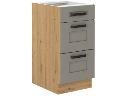 Kuchyňská skříňka Luna ClayGRAR - dolní 40 D 3S šuplíková PREMIUM BOX
