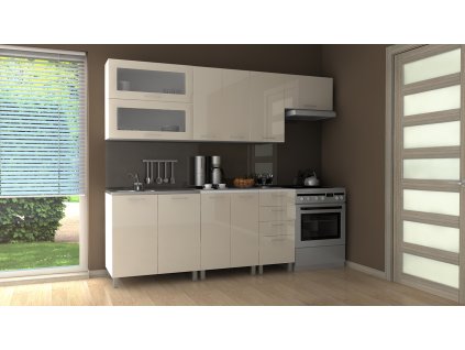 Kuchyňská linka Nadine KRF 240/180 jasmín lesk