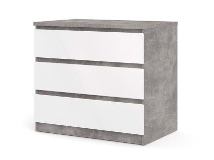 Komoda Simplicity 235 beton/bílý lesk