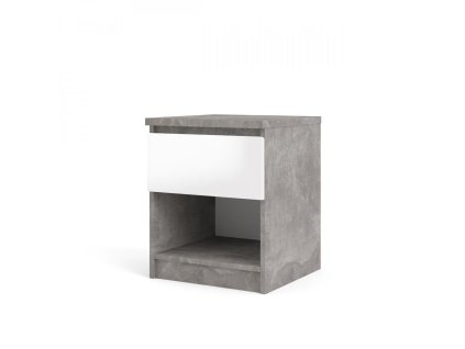 Noční stolek Simplicity 238 beton/bílý lesk
