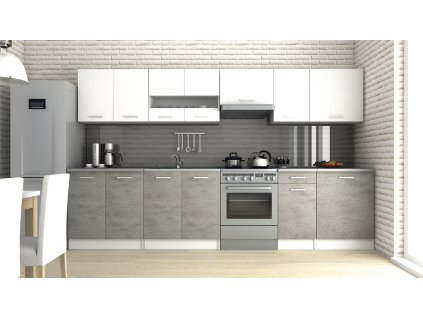 Kuchyňská linka Luigi III 320/260 bílá/beton