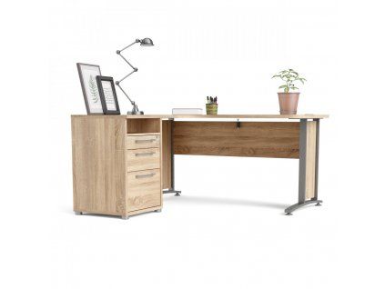 Psací stůl Office 80400/44 dub sonoma/silver grey