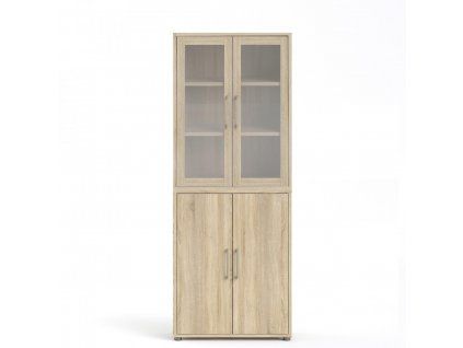 Knihovna Office 80400/102 dub sonoma/sklo