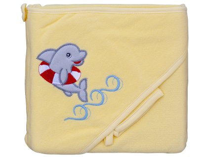 6308 2 frote rucnik scarlett delfin s kapuci zluta