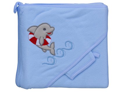6374 frote rucnik scarlett delfin s kapuci modra