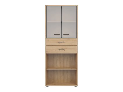 Vitrína SPACE OFFICE REG2W2S/200 dub artisan/černý mat