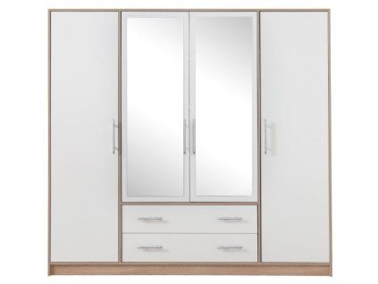Šatní skříň Smart SRL 1 - se zrcadlem bílá + sonoma
