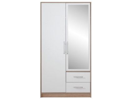 Šatní skříň Smart SRL 3 - se zrcadlem bílá + sonoma